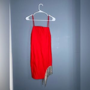 Red Papaya Party Rhinestone Dress | Women’s Medium